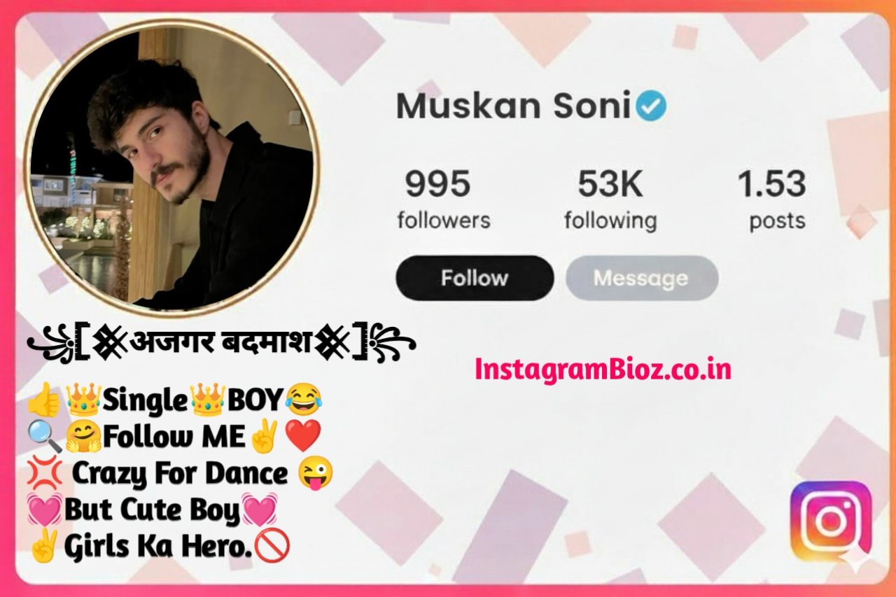 Attitude Badmash Bio for Boys